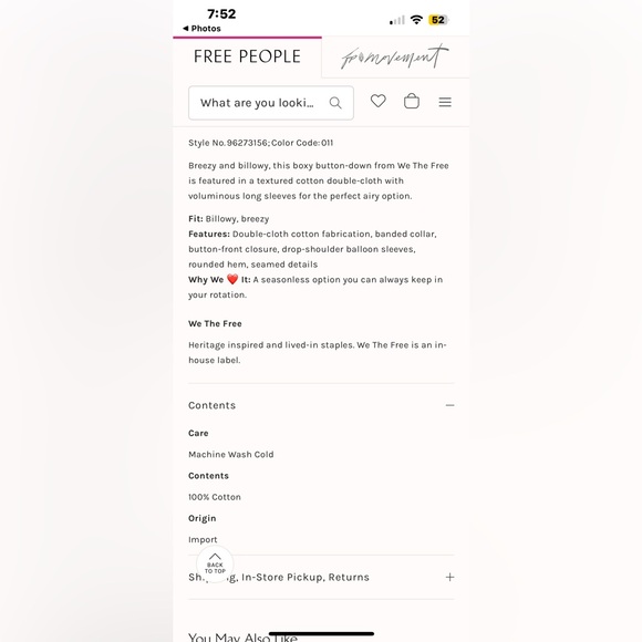 NWT FREE PEOPLE WE THE FREE Valley Double Cloth Shirt In Clean Ivory MSRP $108 - Picture 5 of 11